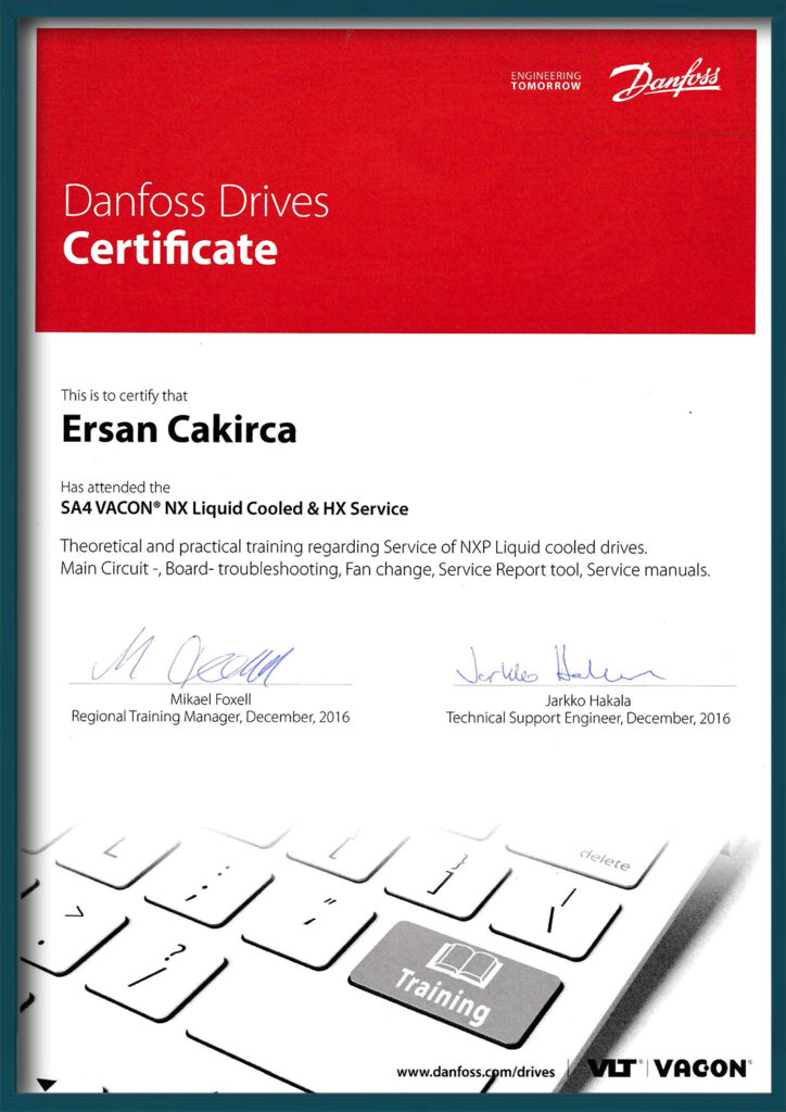 Danfoss Sürücü Sertifikası